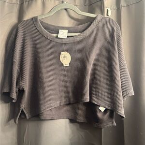 Offline American eagle crop waffle tee